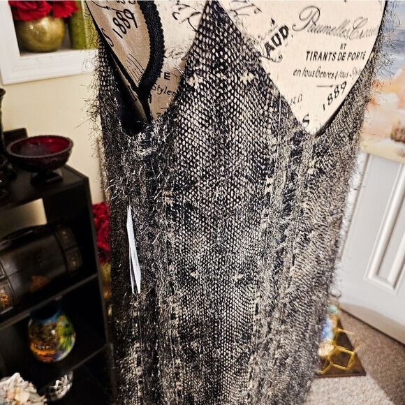 New Guess Fuzzy Goldie Sexy A- Line Slip Dress. - Picture 15 of 15